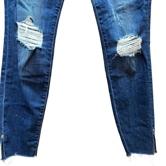 Frame Denim Le High Skinny Walgrove Raw Hem Slit Distressed Jeans Size 27 - Picture 3 of 10